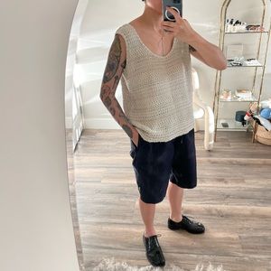 VINTAGE CREAM CROCHET TANK